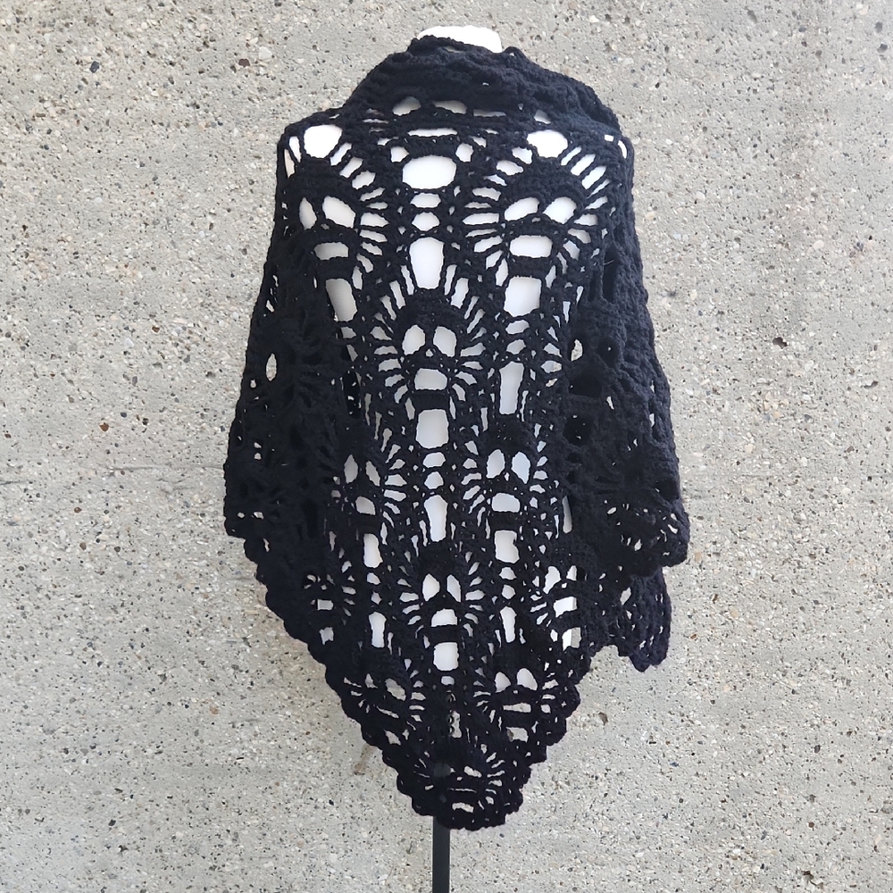 Black Skull Crochet Shawl